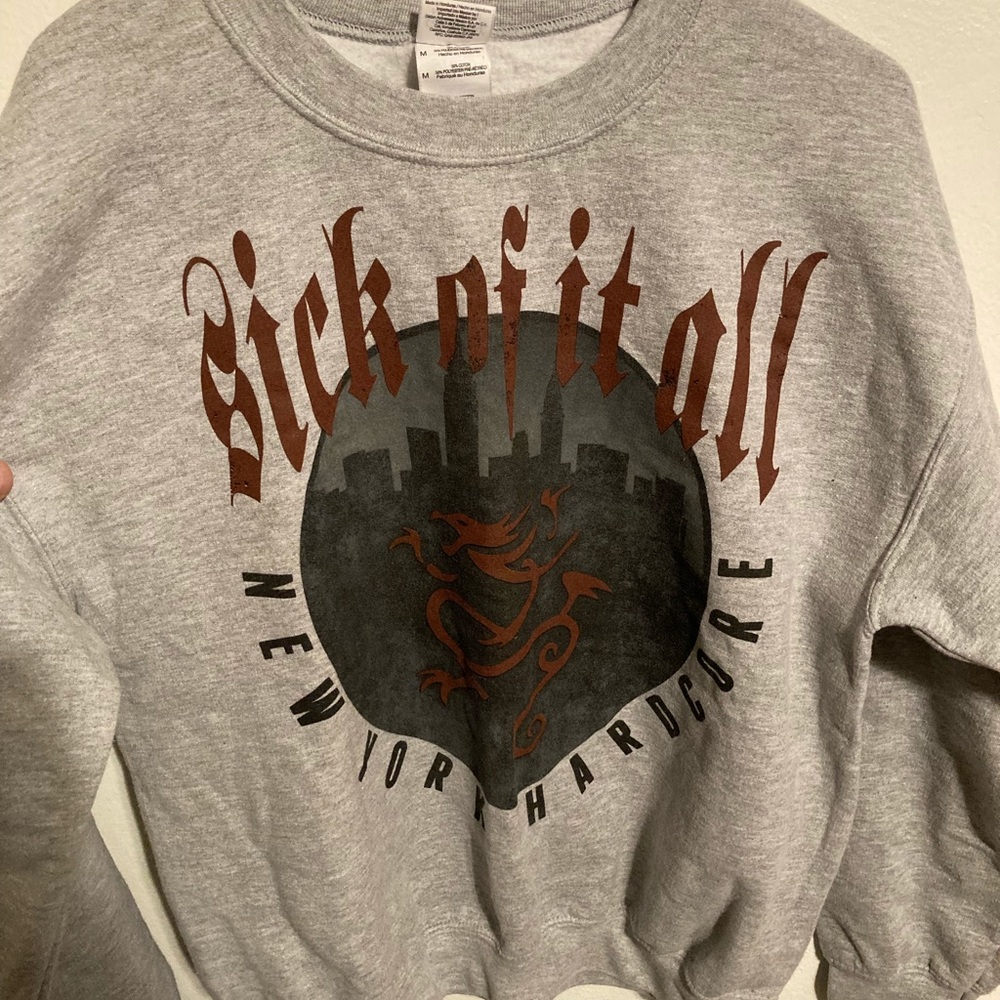 Sick of it all New York hard-core crewneck gray sweater